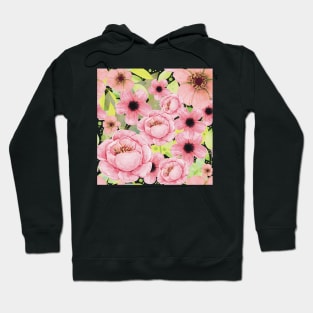 Pink flowers, seamless pattern Hoodie